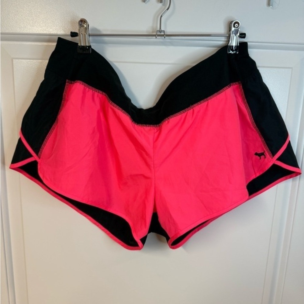 VS PINK Hot Pink and Black Ultimate Color Block Short- Size L NWT